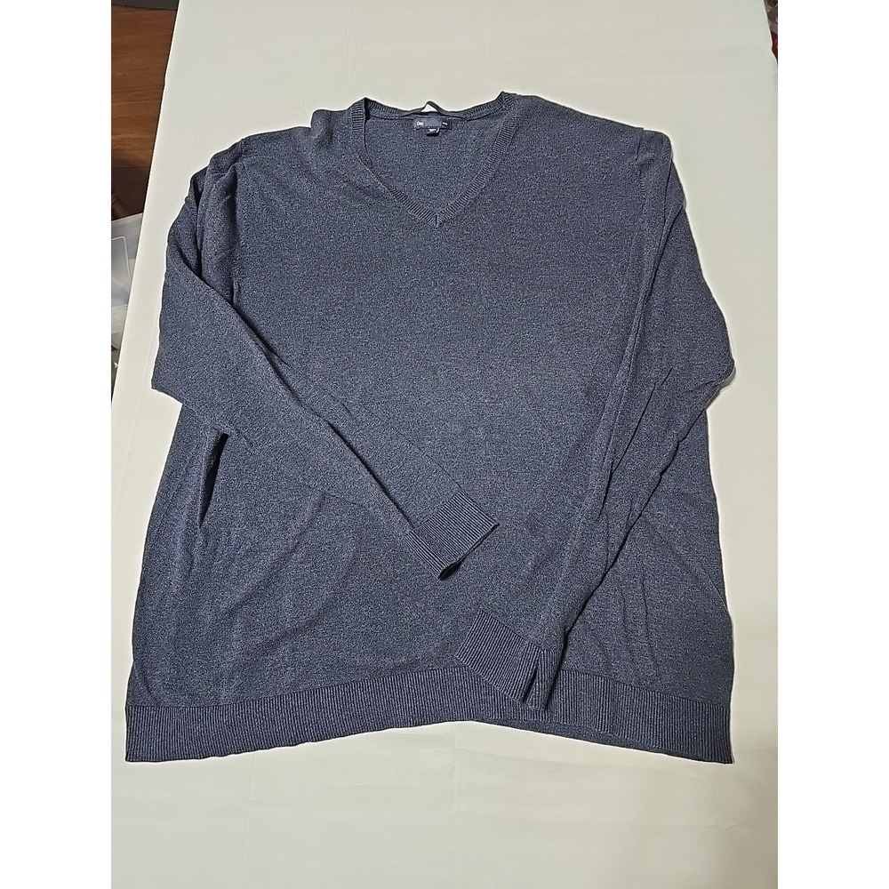 Gap‎ Men's 2XL V-neck Long Sleeve Casual Sweater Pullover Blue Cotton